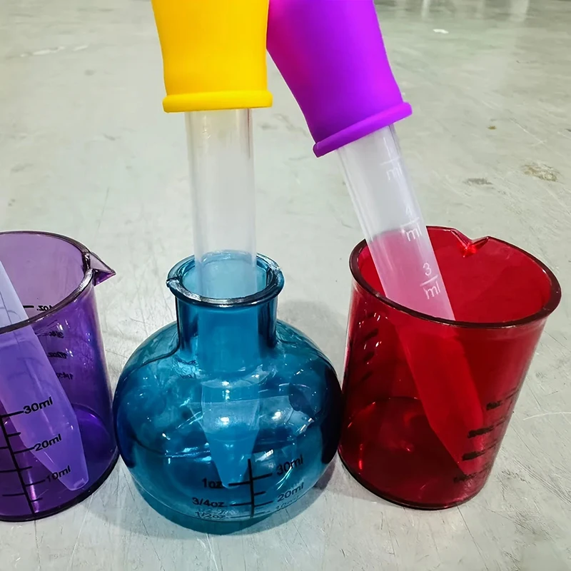 1 Set Educational Mini Measuring Cups - 4 Colored Plastic Cups, Science Experiment & Sensory DIY Teaching Aid