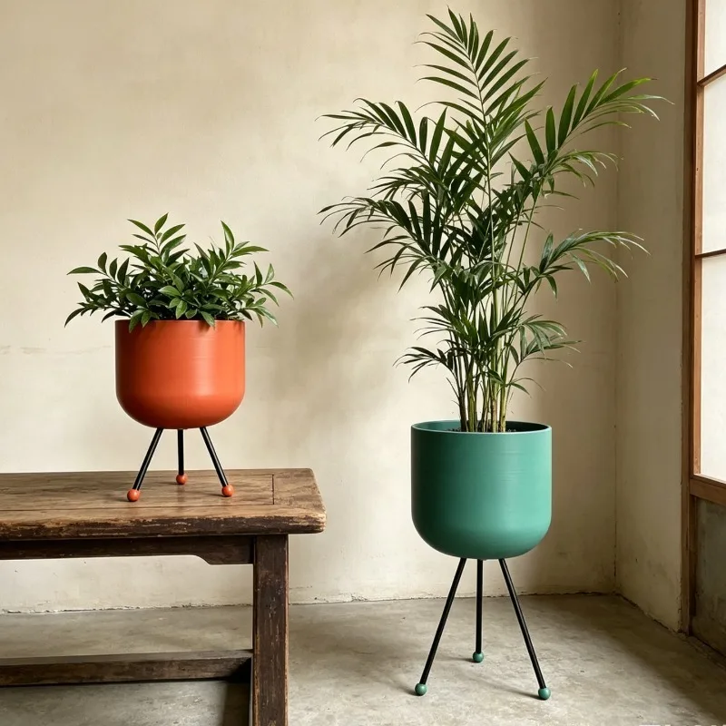 Iron Flower Pot Modern Elegant Creative Art Three Legged Flower Pots Luxury Pretty Planters Nordic Aesthetic Garden Utensils