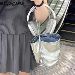 Miyagawa 2024 New Niche Large Capacity Korean Version Bucket Bag Fashion Versatile Underarm Commuting Handbag