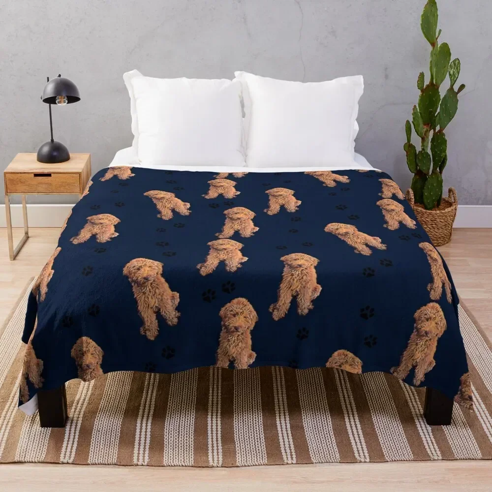 Red Goldendoodle Throw Blanket