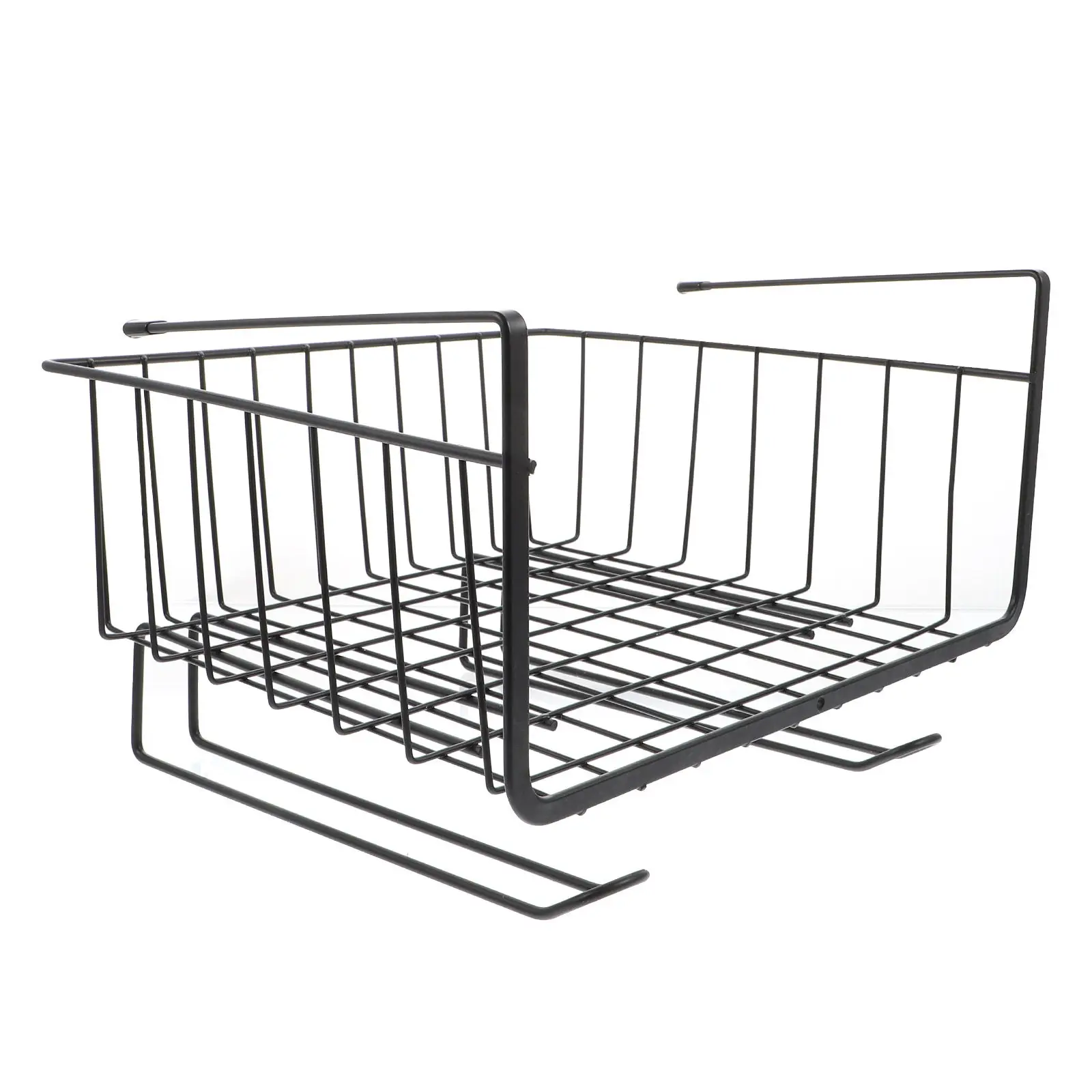 

Подвесная корзина-органайзер под полку с держателем для салфеток, корзина для хранения в кухонном шкафу, легко устанавливаемая проволочная полка