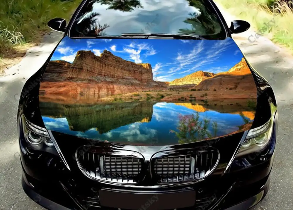 

Forest dusk canyon Car Hood Decal Self-Adhesive Paint Suitable for SUV Wrap Truck Graphic Car Engine Vinyl Sticker