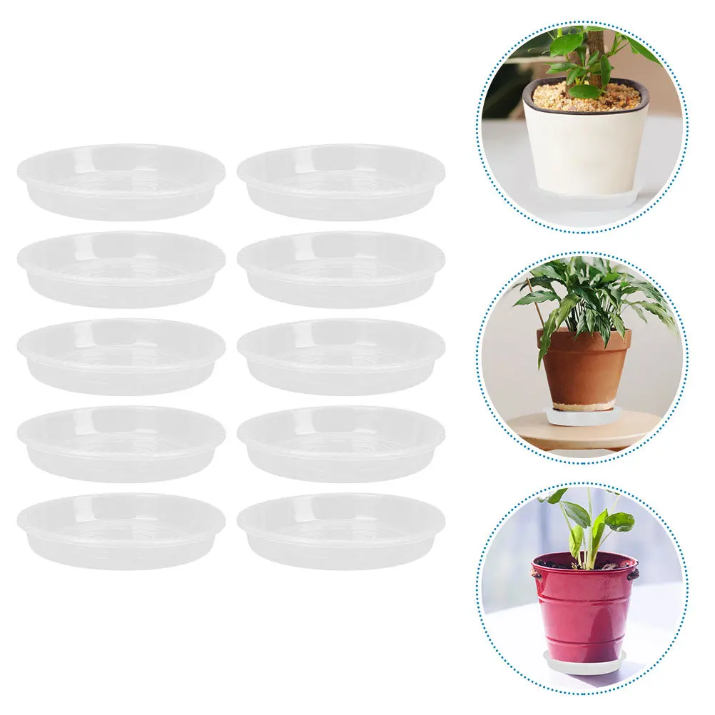 

10Pcs Plastic Plant Saucer Round Flower Pot Drip Tray with Drainage Control for Home Garden Potted Plants No Mess Solution