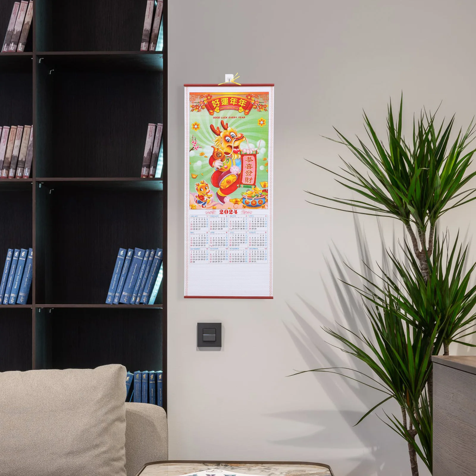 

Complete Content Lunar Date Calendar Clear Printed Delicate Traditional Wall Calendar for Home Office Dormitory