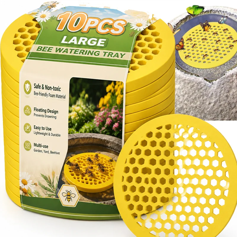 Abreuvoirs ronds flottants pour abeilles, plateaux attrape-eau en mousse, mangeoires en nid d'abeille, accessoires d'apiculture, décorations d'abreuvoirs de jardin