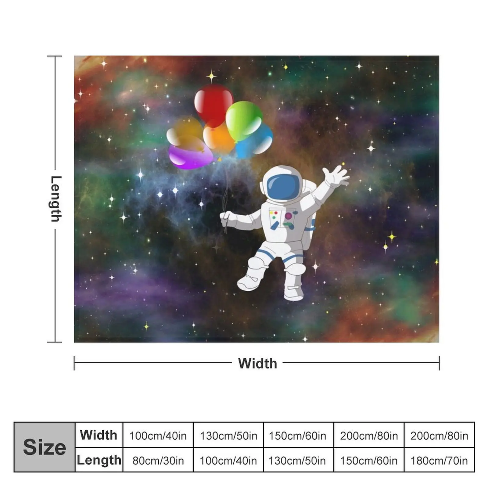 Astronaut with Balloons Throw Blanket Decorative Sofas Thermals For Travel Luxury Blankets