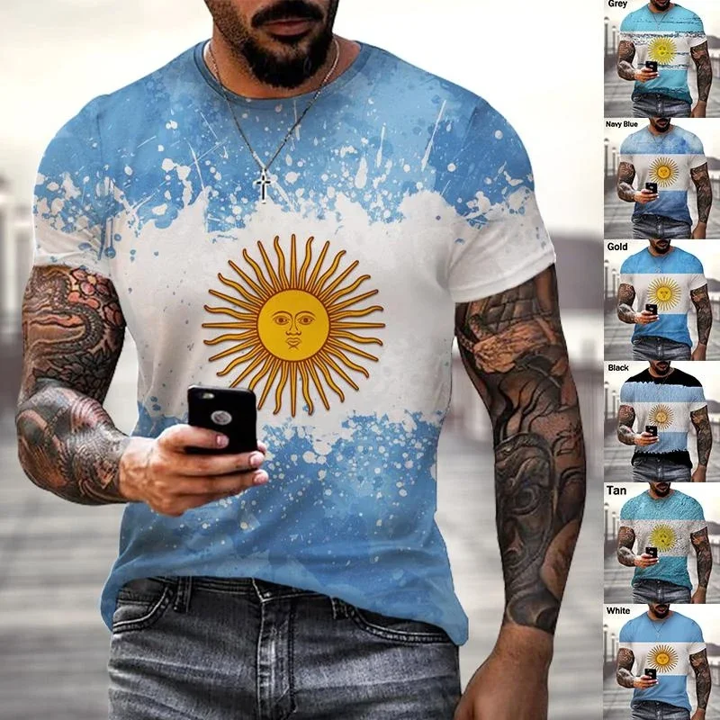 

Argentina's New Fashion 3d Printed T-shirt Street Funny Personality Hip-hop Cool Casual Short-sleeved Top