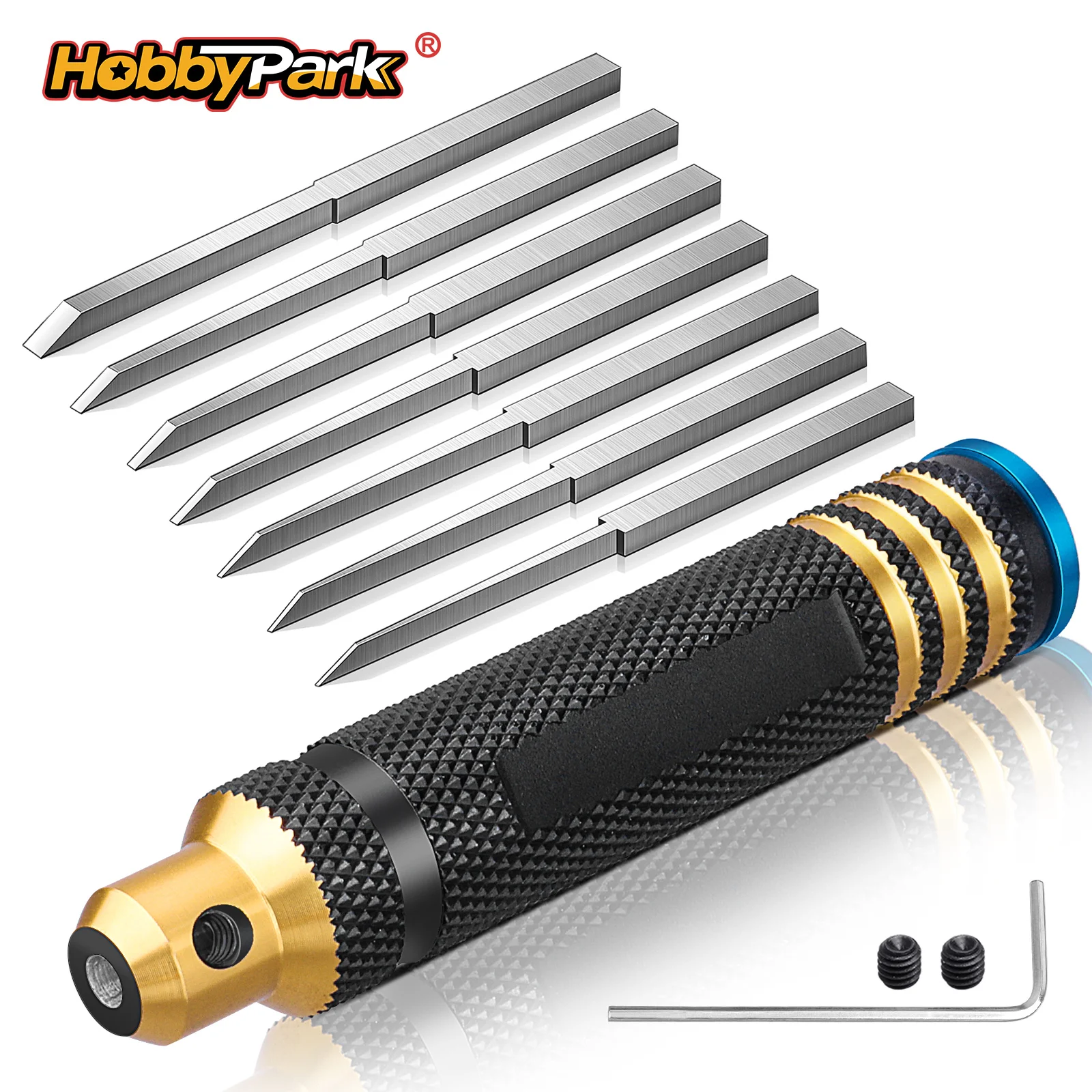 Hobbypark Panel Line Scriber Tool with 0.1/0.2/0.4/0.6/0.8/1.0/2.0mm Blades for Gundam Gunpla Model Kits 7-in-1