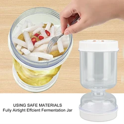 Pickle Juice Separator Jar Pickle 25oz Olive Hourglass Jar Dry Wet Depart Leakproof for Gherkin Jalapeno Dry Wet Separation
