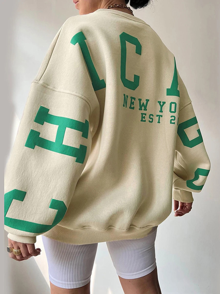 Y2k Retro Hoodie Women Harajuku Letter Long Sleeve Oversized Sweatshirt Hip Hop Loose Pocket Hooded Jacket Coats Streetwear