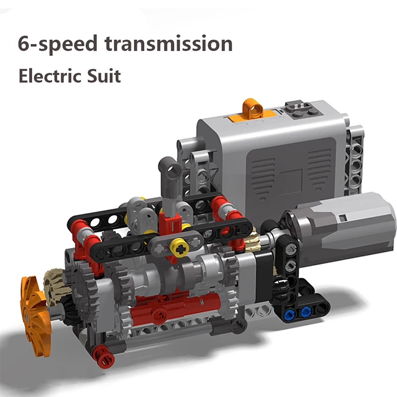 MOC V16 Engine Building Block Six Speed Transmission Engine Motor Model