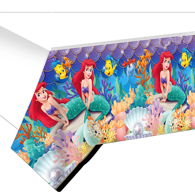 Little Mermaid Ariel Princess Disposable Tableware Set Kids Favor Birthday Party Decoration Plate Napkins Tablecloth Baby Shower