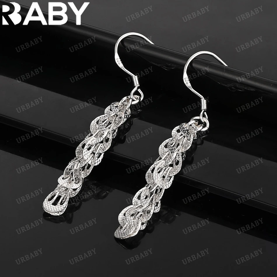 

URBABY 925 Sterling Silver Earrings Phoenix Tail Drop Earrings For Women Jewelry Fashion Party and Daily Wear