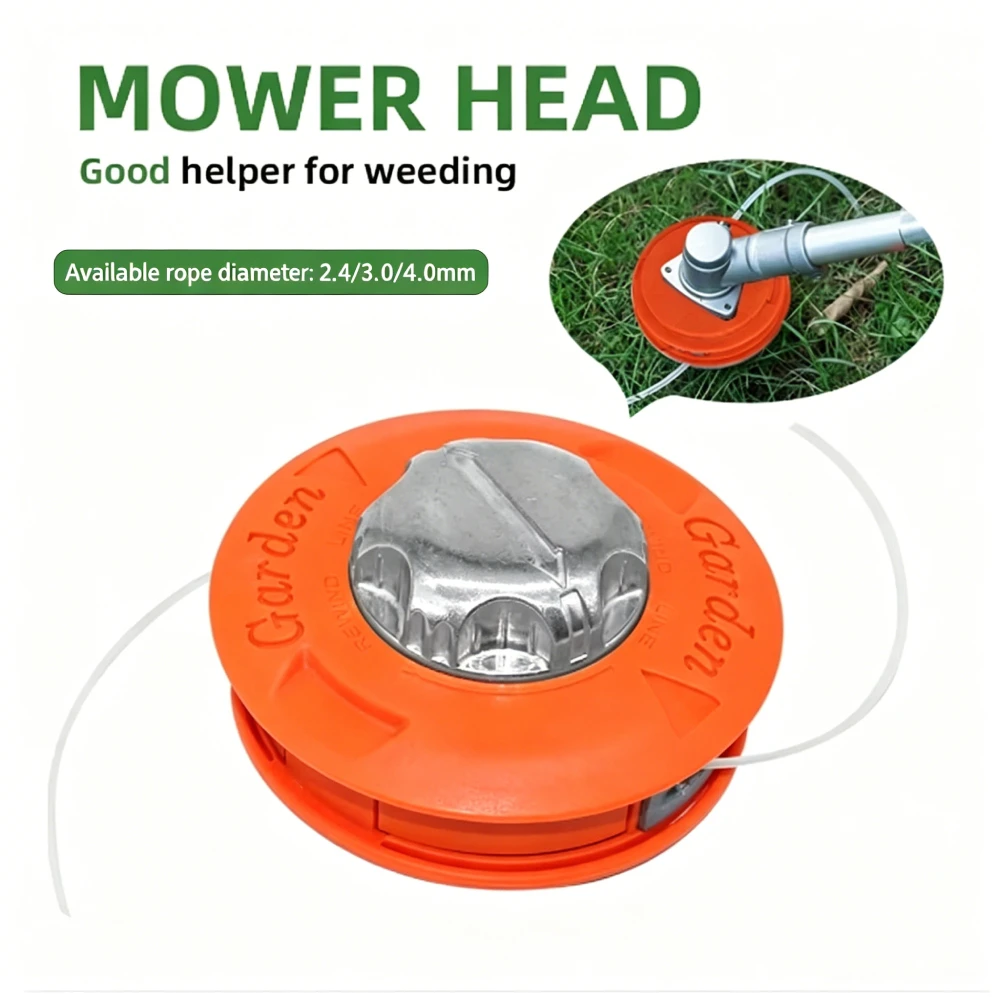 M10x1.25 Automatic Grass Trimmer Head Aluminum Nylon Bump Spool 2-Line String Cutter Head for Brush Cutter Garden Machinery