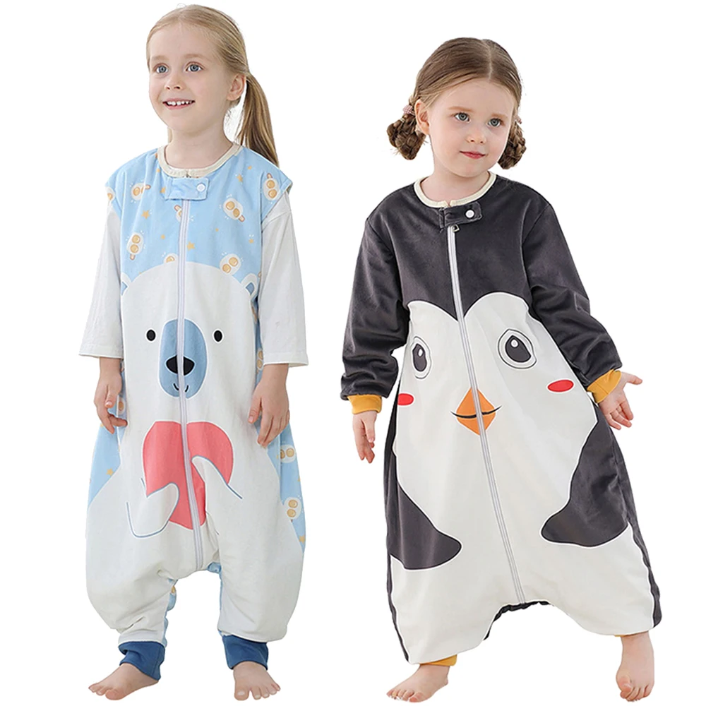 Eisbär Pinguin Cosplay Baby Jungen Mädchen Kostüm Cartoon Tier Roleplay Fantasia Kinder Flanell Overall Pyjamas Kind Schwellen