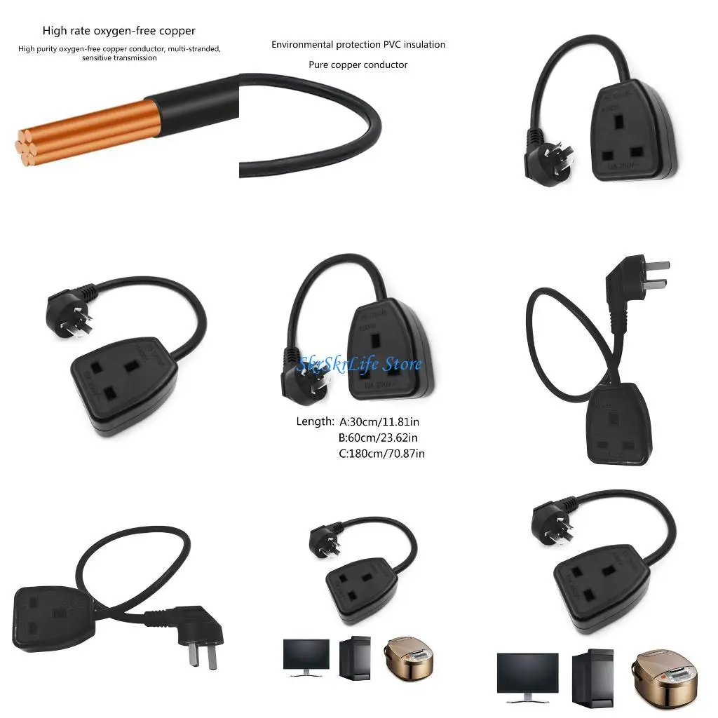 

E65E Australia 3Pin to UK Power Adapters Cable for Computer Power Connectors