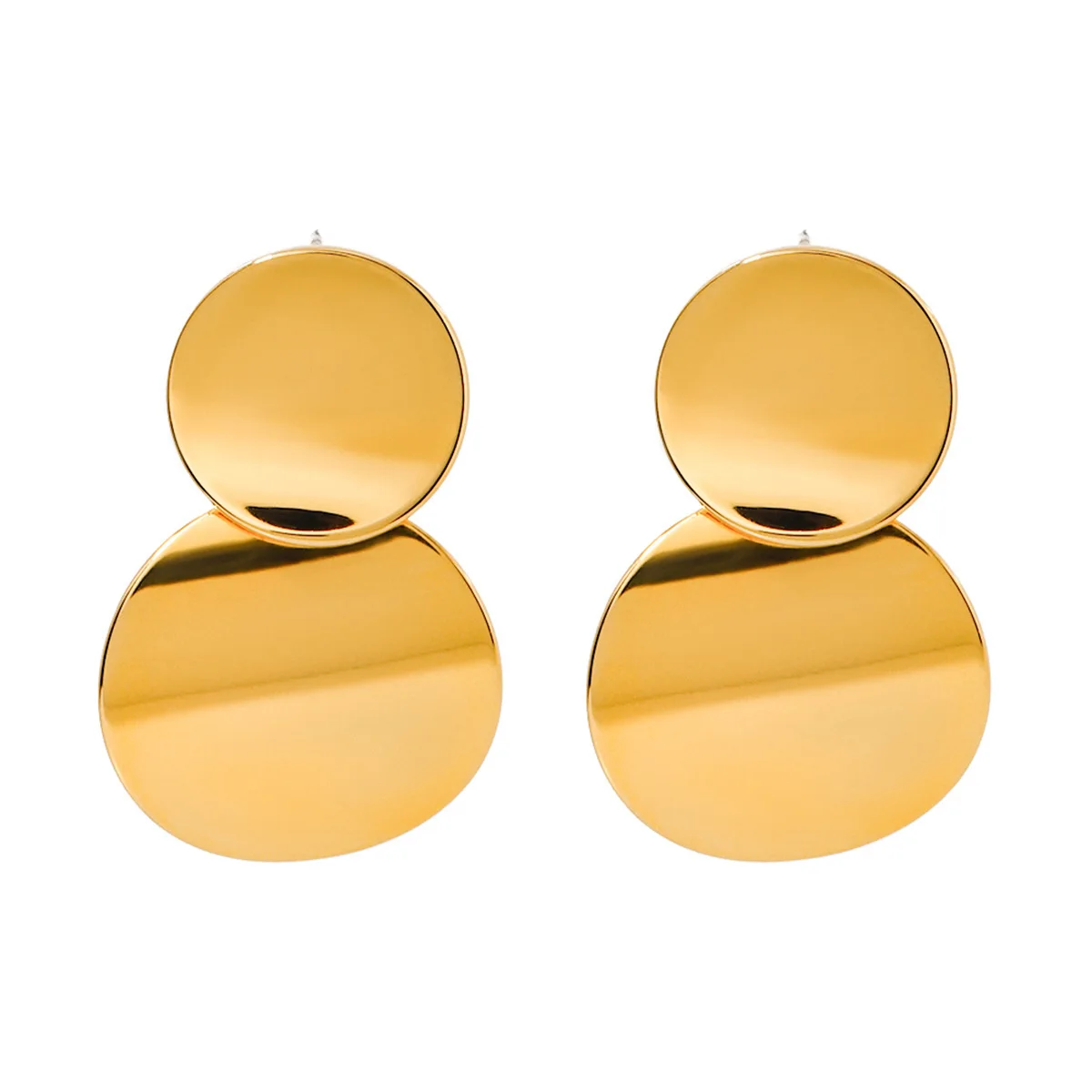 

Stainless Steel PVD 18K Gold Plated Tarnish Round Beads Earrings For Woman Jewelry Wholesale Summer Trendy