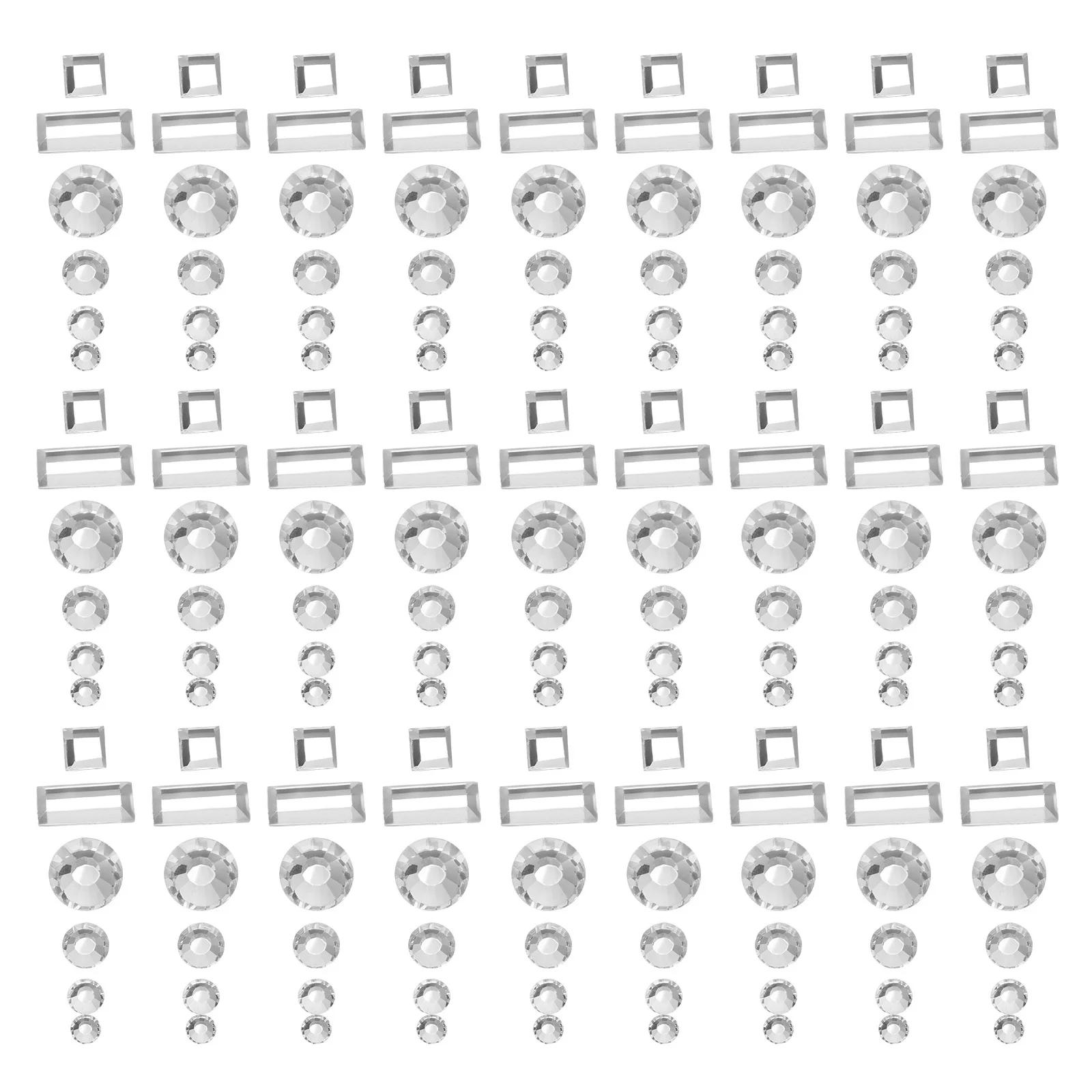 1 Bag Round and Square Flat Bottom Nail Studs DIY Manicure Jewelry Decor for Party Wedding Christmas Beautiful Nail Art Supplies