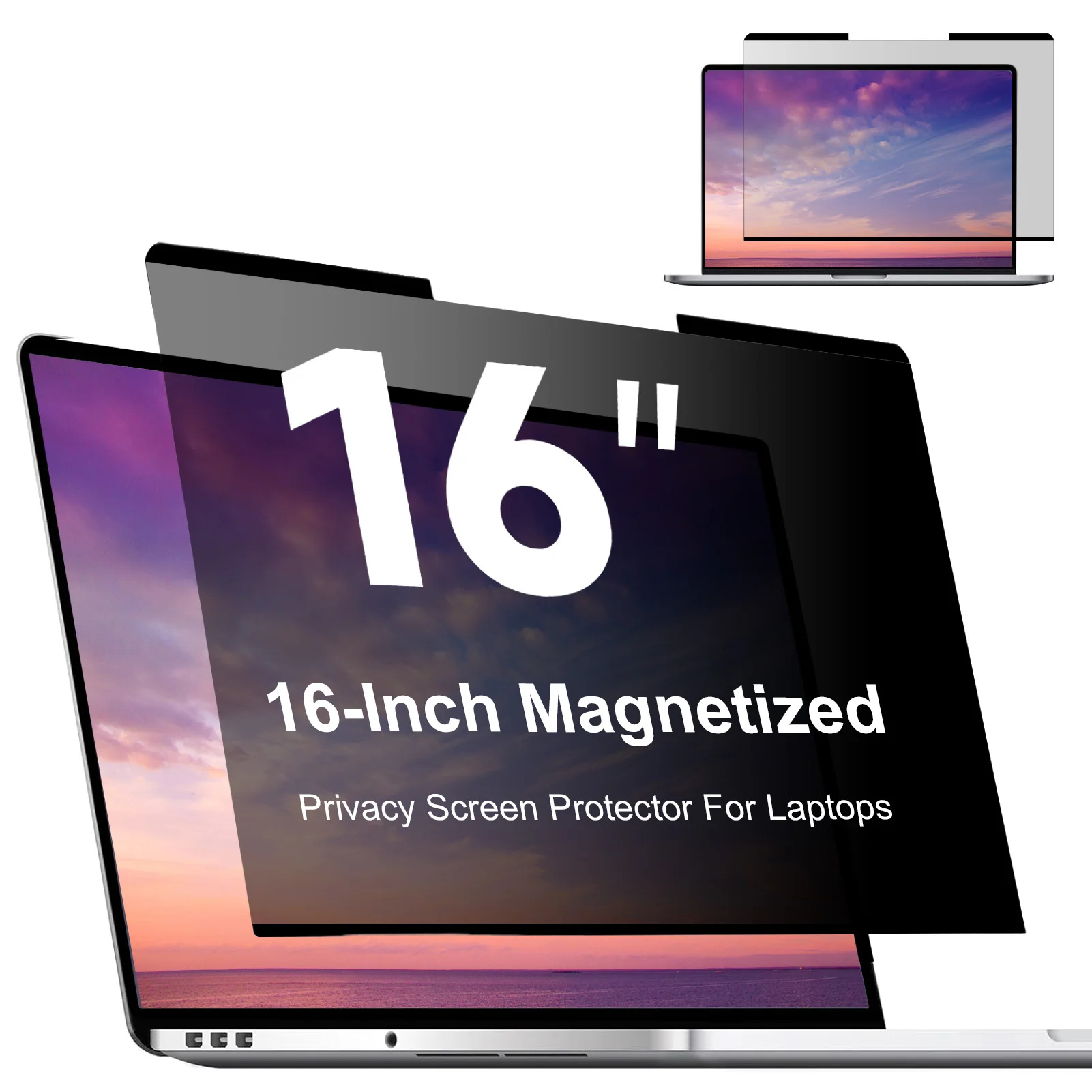 16 Inch Magnetized Privacy Screen for Laptop Wide Viewing Angle Removable Washable Cover Laptops PET Screen Protector