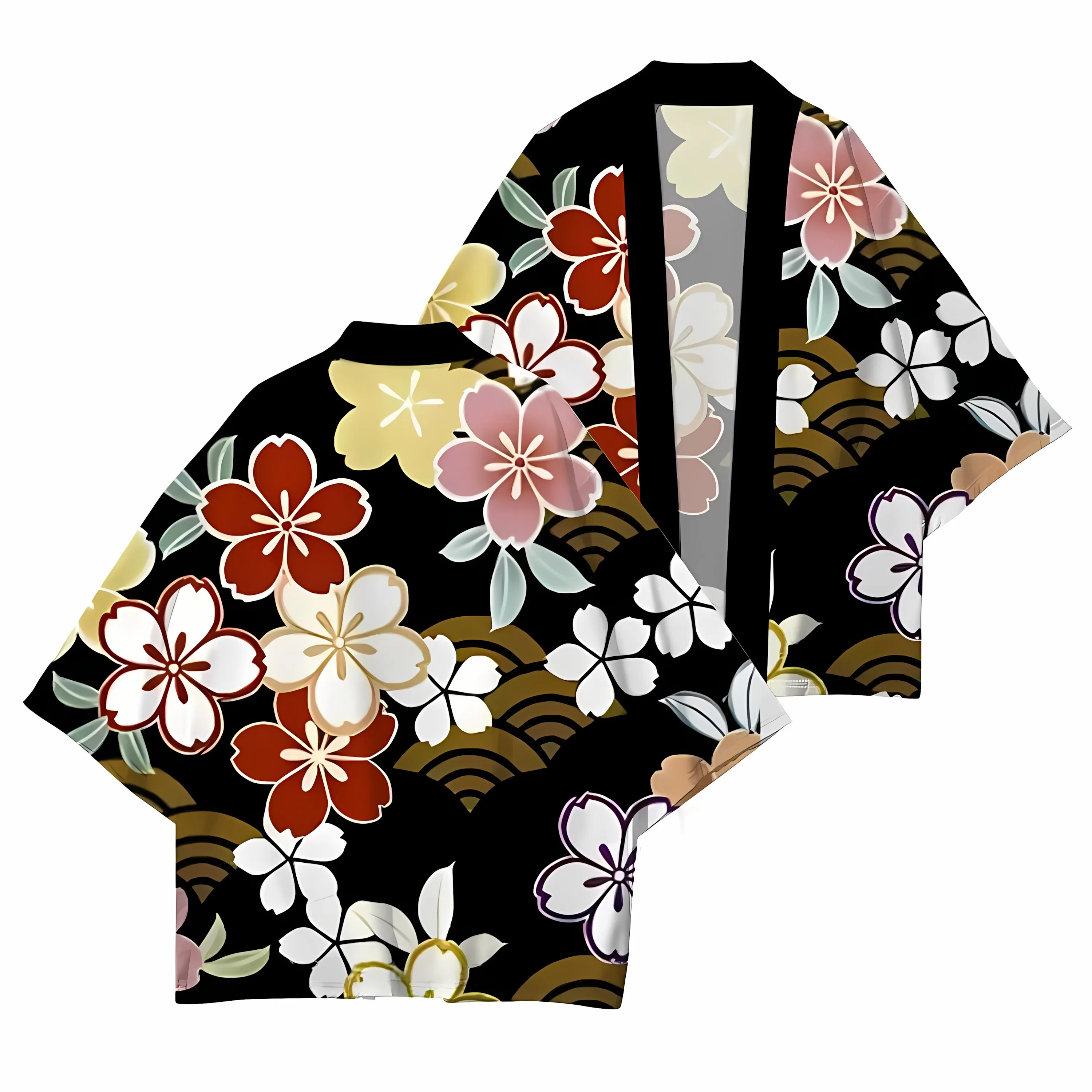 2026 Summer New Men's Kimono with 3D Flower Pattern Print for Street Casual Fashion Comfortable Soft Breathable