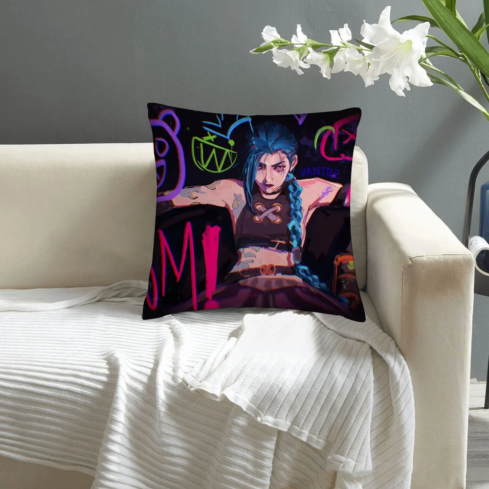 Anime Game L-LOL J-Jinx Pillow Case Sofa Decorative Home Double-sided Printing Short Plush Cushion Cover Throw Pillow Cover Gift