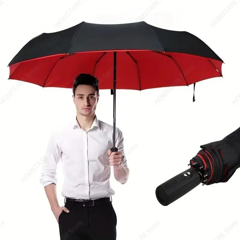 Fully Automatic Windproof Double‑Layer Folding Umbrella Large Parasol For Men Women Business Daily Outdoor Use Spare Accessory