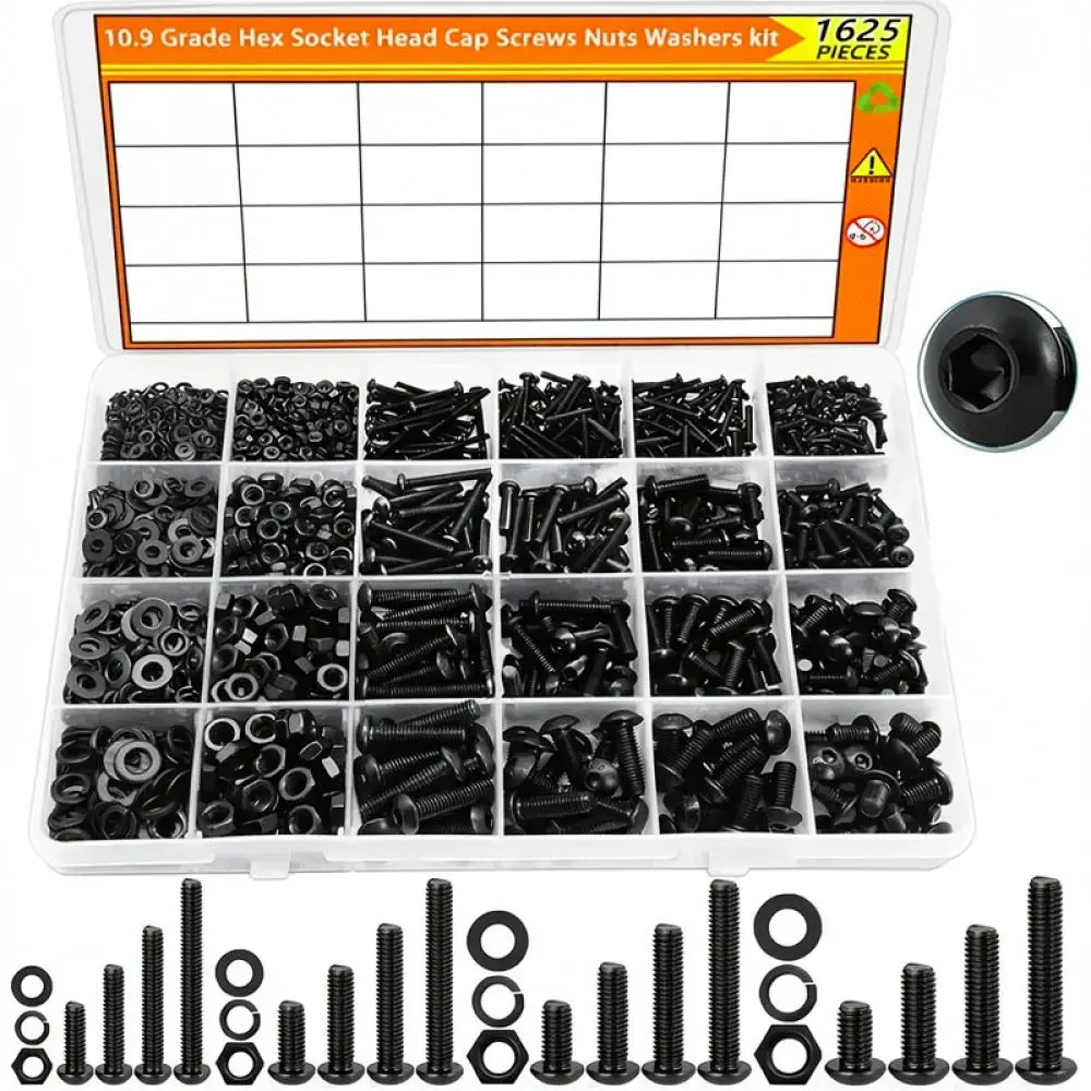 Grade Alloy Steel Socket Head Cap Screw Nut Assortment Box Industrial Hardware For Efficient Mechanical Repair Tasks