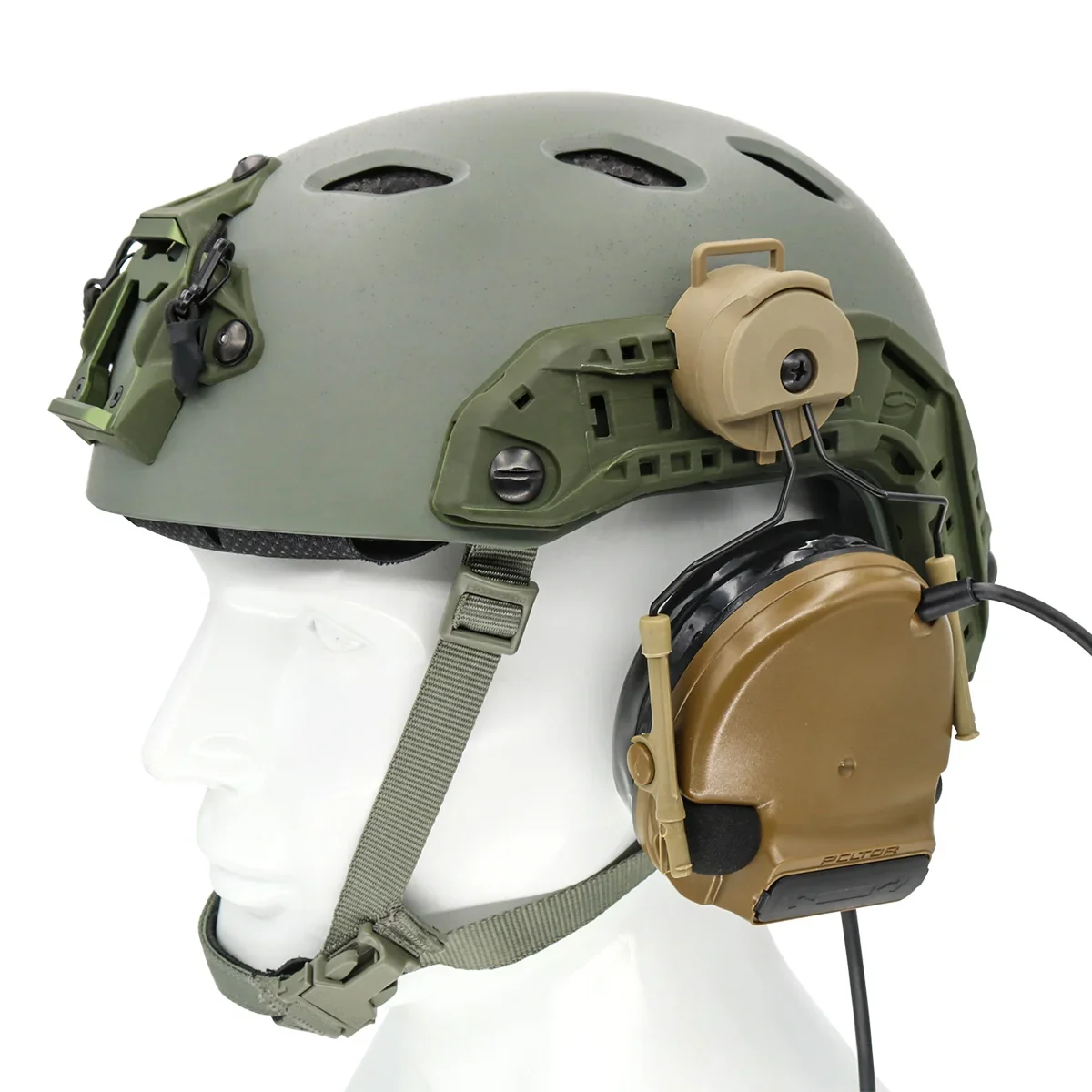 Tactical Headphone Tactical Helmet 19-21mm with 360° rotating OPS-CORE Helmet Track adapter Headphone stand Tactical stand