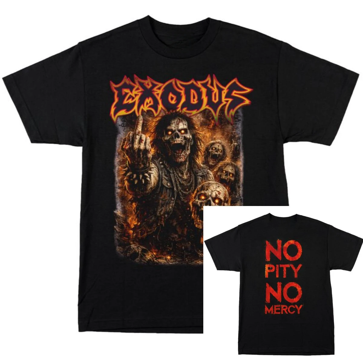 No Gods No Masters No Mercy Exodus Band T-Shirt 100% Cotton Graphic Tee Men Women Summer Streetwear Top