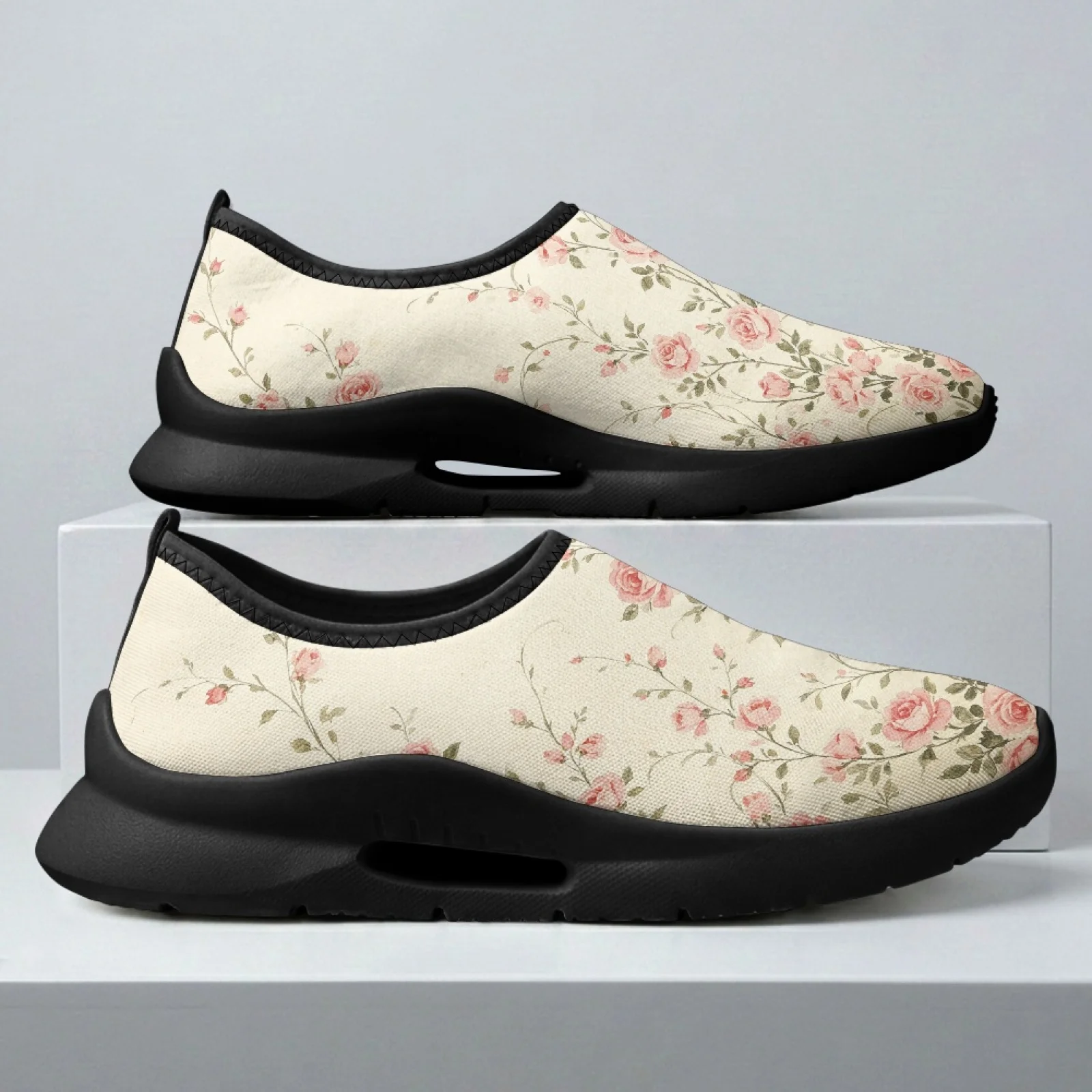 PENSTROLL Pink Rose Casual Walking Shoes for Men, Breathable Mesh Comfort Sneakers for Running and Daily Walking