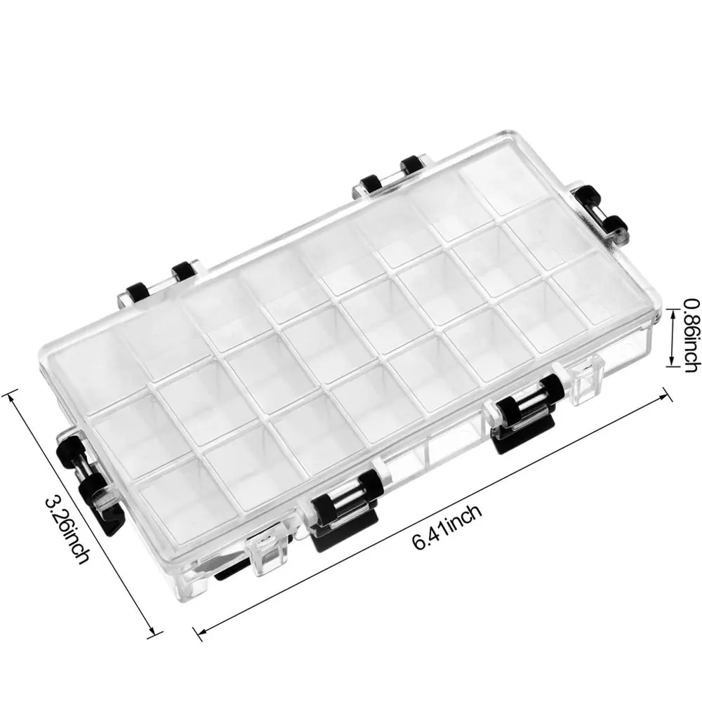 24-grid Clear Multi-purpose Storage Box / Paint Palette, Durable PP Material, Dustproof with Lid