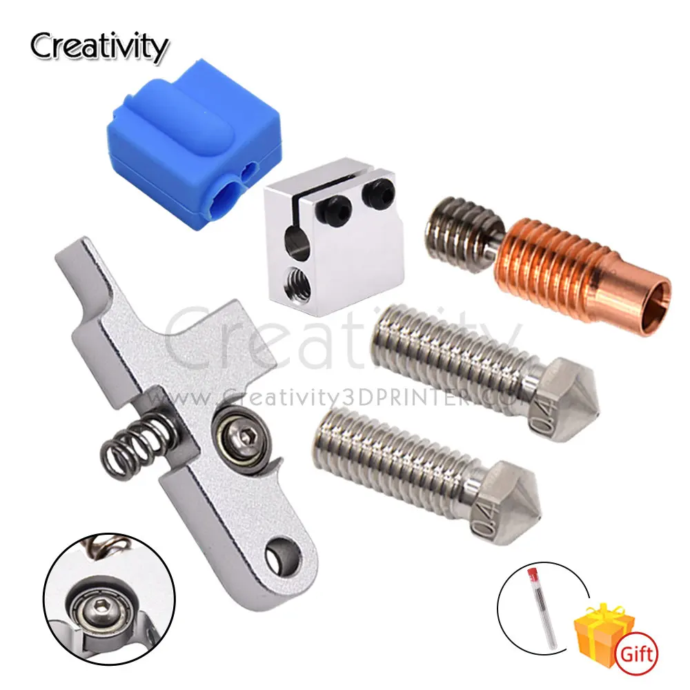 Titan Extruder Handle Idler Arm Bimetal Throat Pipe Artillery Sidewinder X1 X2 Genius/Pro Heat Block  Copper Volcano Nozzle