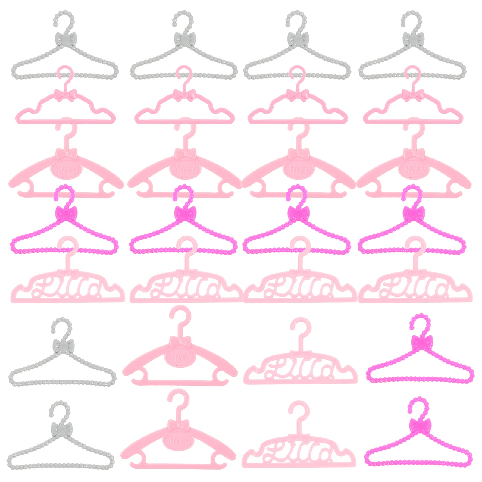 

50 Pcs Hanger Dress Holder for Cloth Plastic Clothes Hangers Mini Coat Organizer Small Dolls Miniature Rack