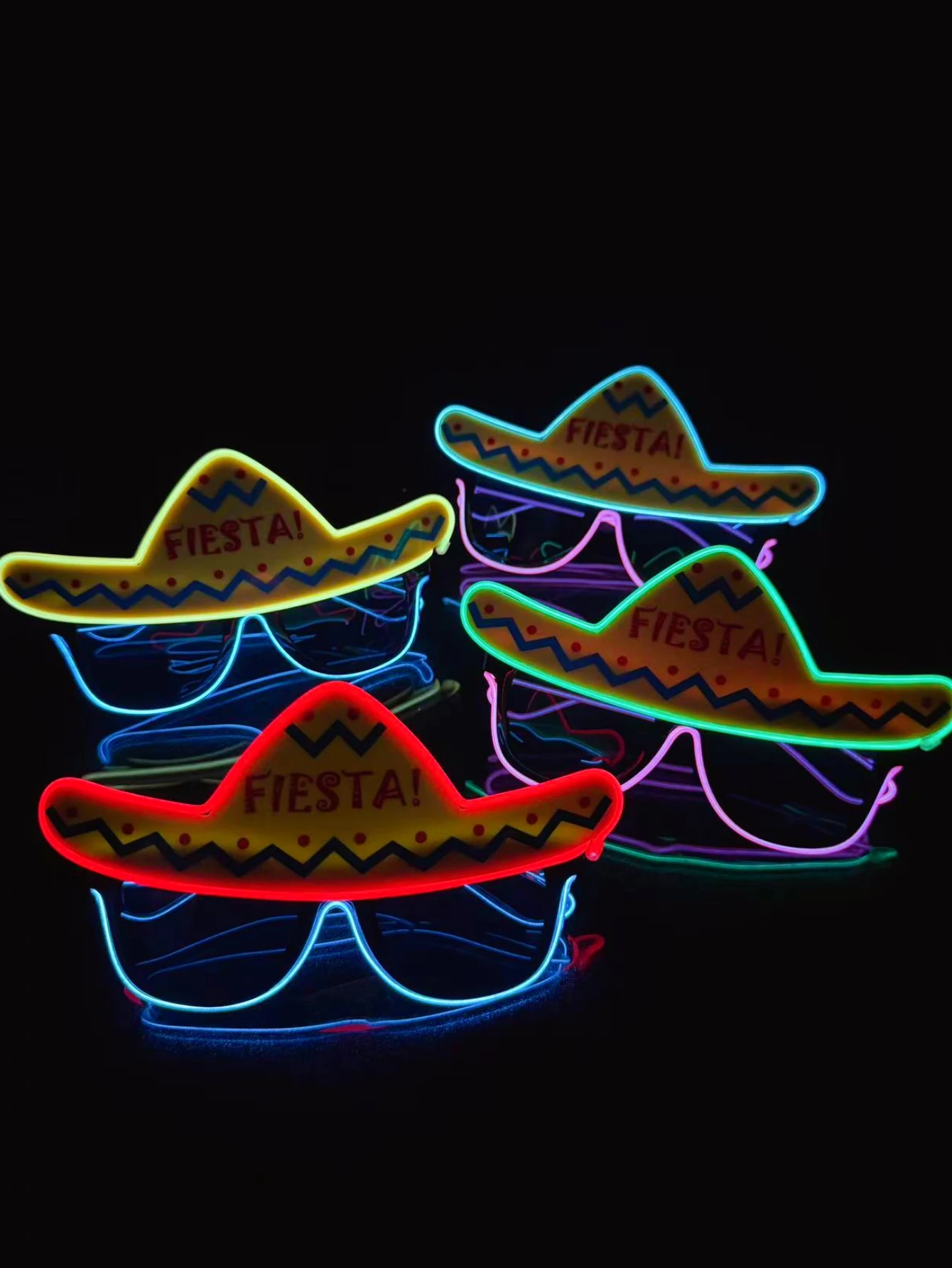 Wireless EL luminous glasses disco luminous LED online celebrity sunglasses pixel KTV bar atmosphere concert flash.
