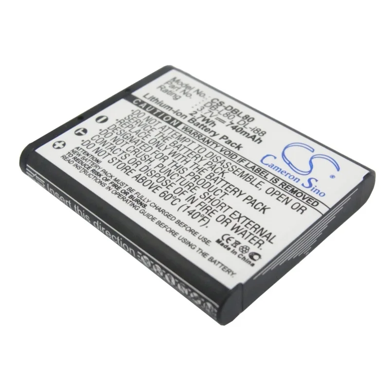 

Li-ion Camera Battery for Sanyo, 3.7V, 740mAh, Compatible Models: Optio H90, Optio P70