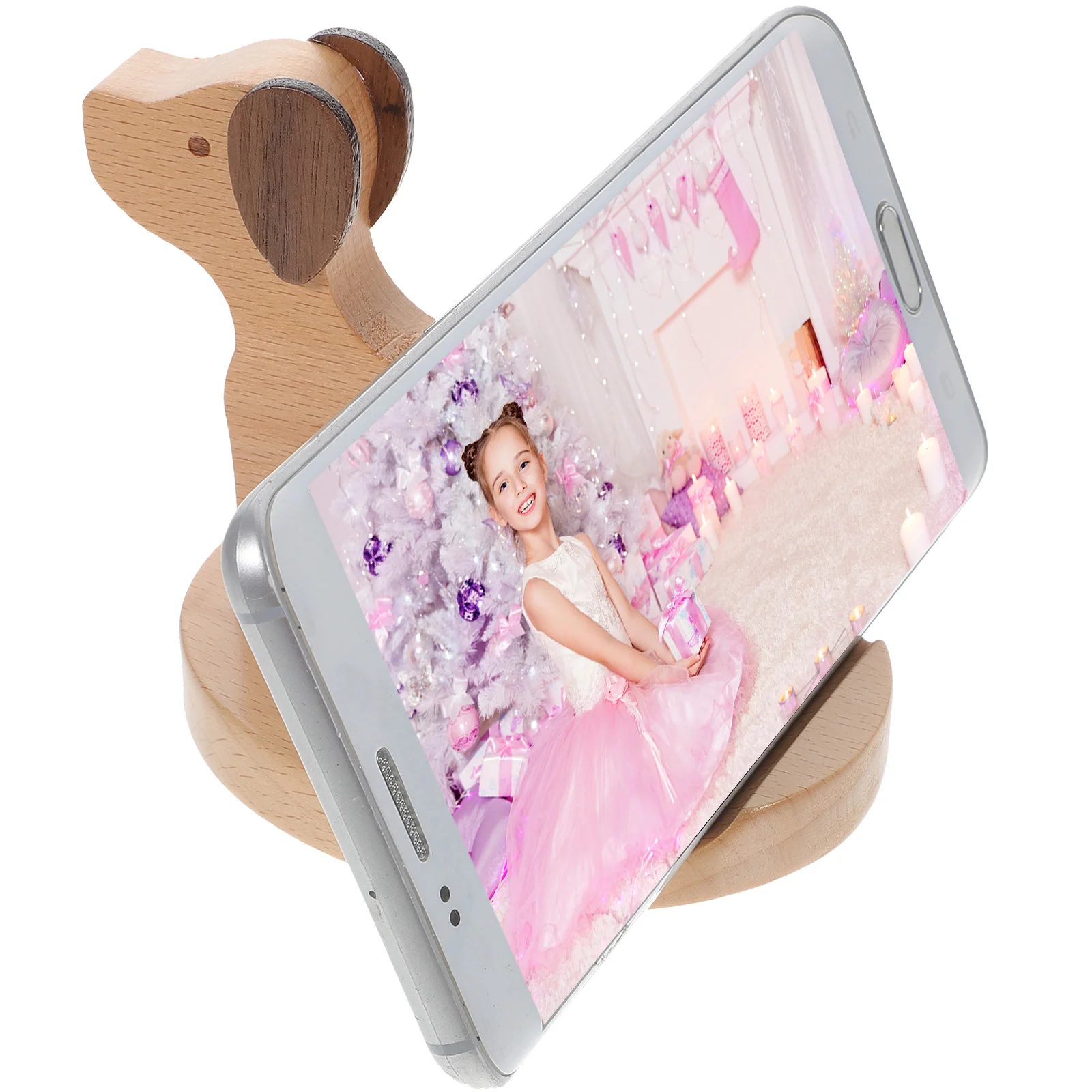

Decorate Puppy Phone Holder Office Cell Phones Animal Wooden Mobile Display Stand