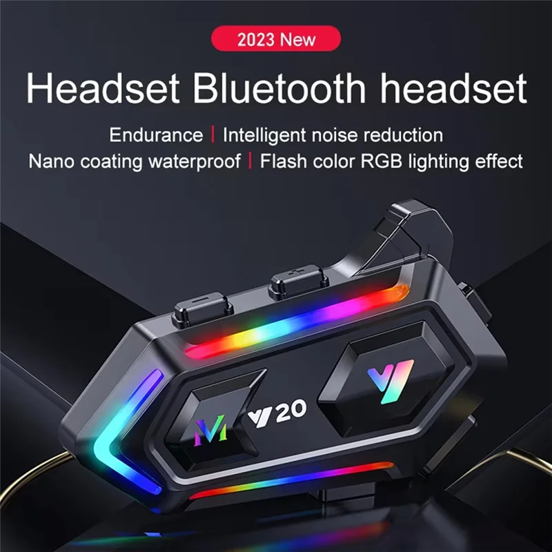 

Гарнитура для мотоциклетного шлема с голосовым управлением, Bluetooth 5,3, гарнитура для шлема, гарнитура для мотоциклетного шлема, подключение 2 телефона, тот же время-AT2