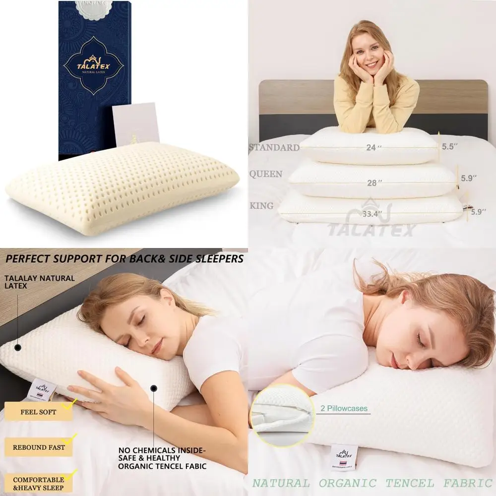 

100% Natural Premium Latex Pillow for Pressure Relief, No Memory Foam Chemicals, Ideal Gift Option