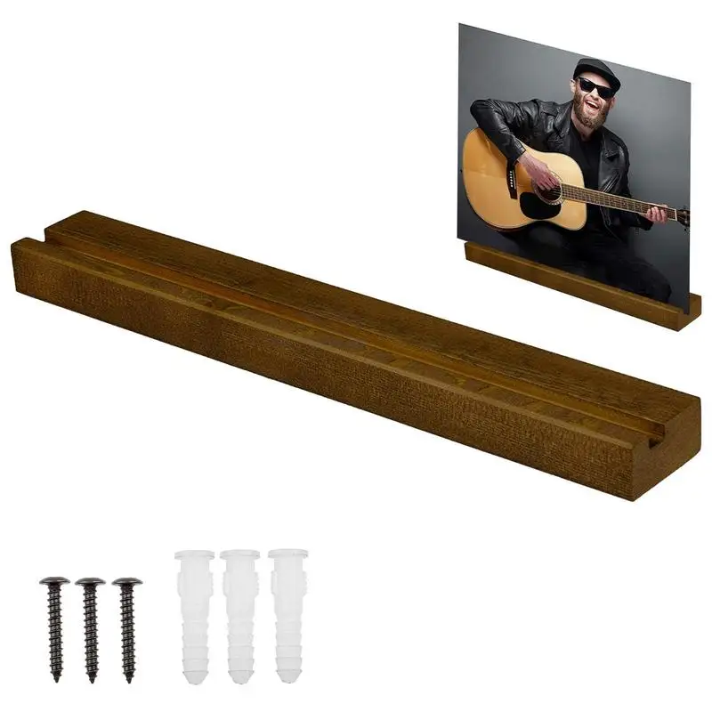 Wall Record Holder Solid Wood Wall Mounted Record Shelves Album Record Holder and Record Storage Hanger Smooth Wood Album Shelf