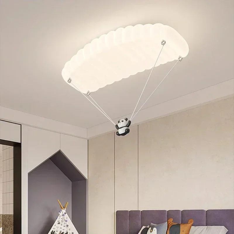 Panda Parachute Ceiling Lamps Cute Children's Room LampModernRomanticWarm LittleGirl BoyBedroomDecorCeilingLightsстра подвесная