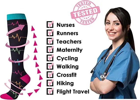 Nurse Compression Blood Circulation Stockings Varicose Veins Running Socks  20-30mmHg