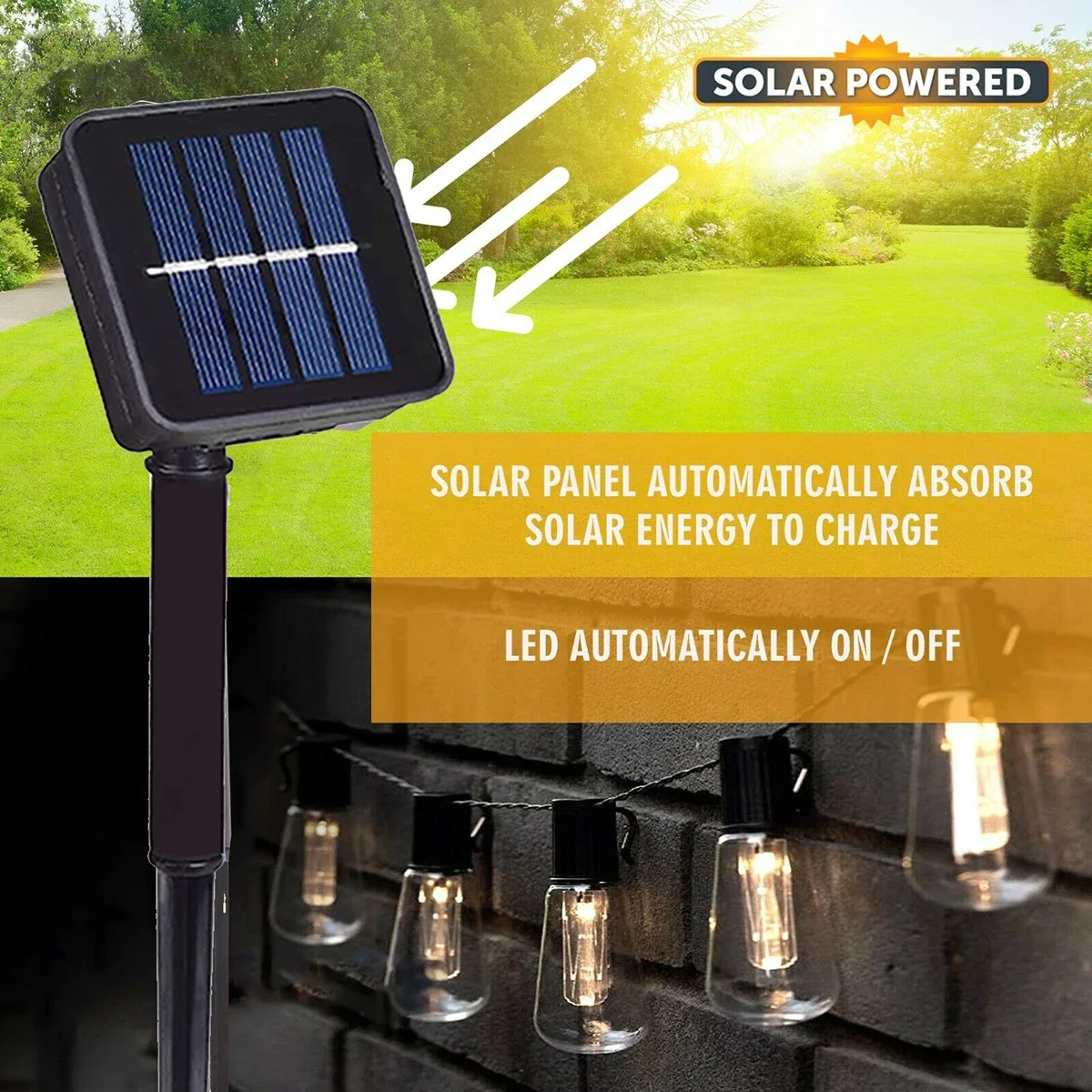 LED Solar String Light Outdoor Garland Christmas Globe Bulbs Decoration Camping Garden Party Terrace Fairy Lamp Solar Garden art