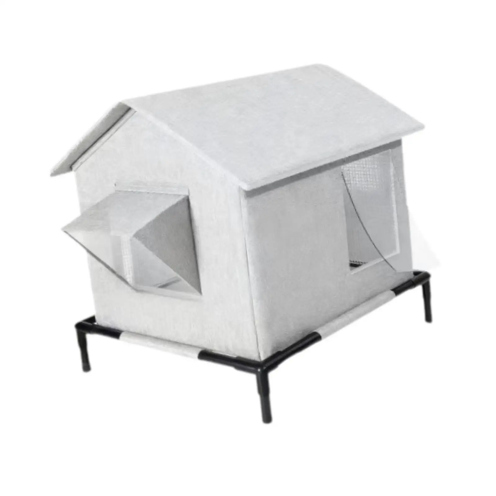 

Уличный кошачий домик, ветрозащитный, теплый, изолированный, портативный с приподнятым основанием, зимний укрытие для кошек, для сада, патио, сообщества