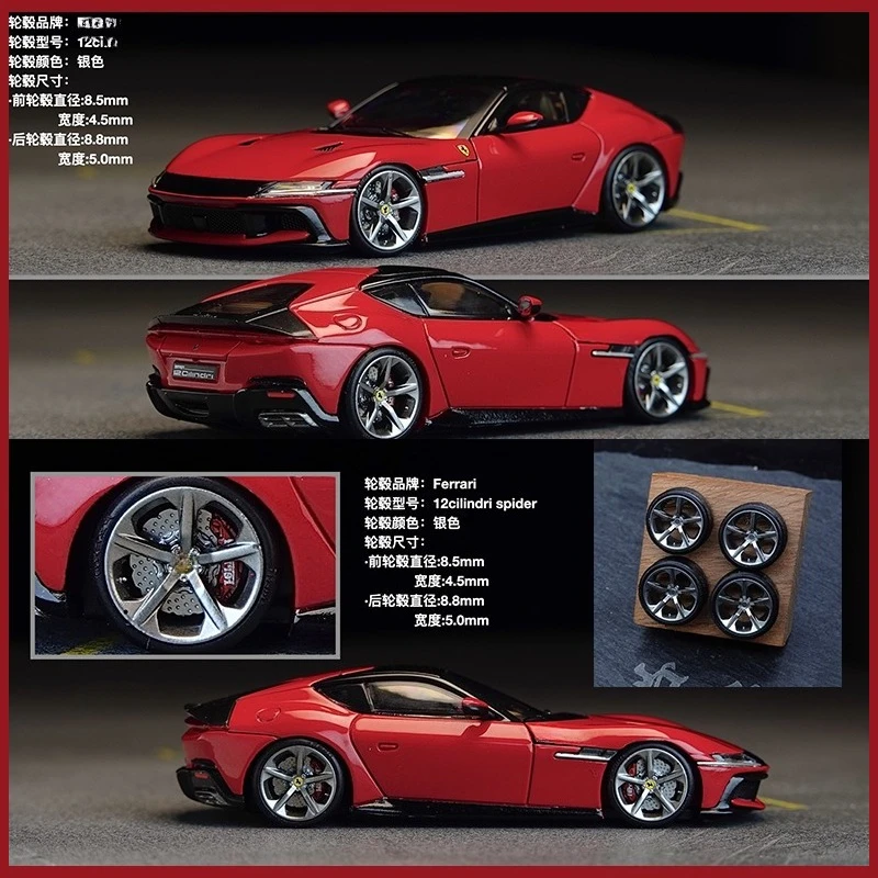 PuffStudio_1/64 Wheel 8.5/8.8mm Original Style Wheel Rubber Tire Car Model Modification Accessories