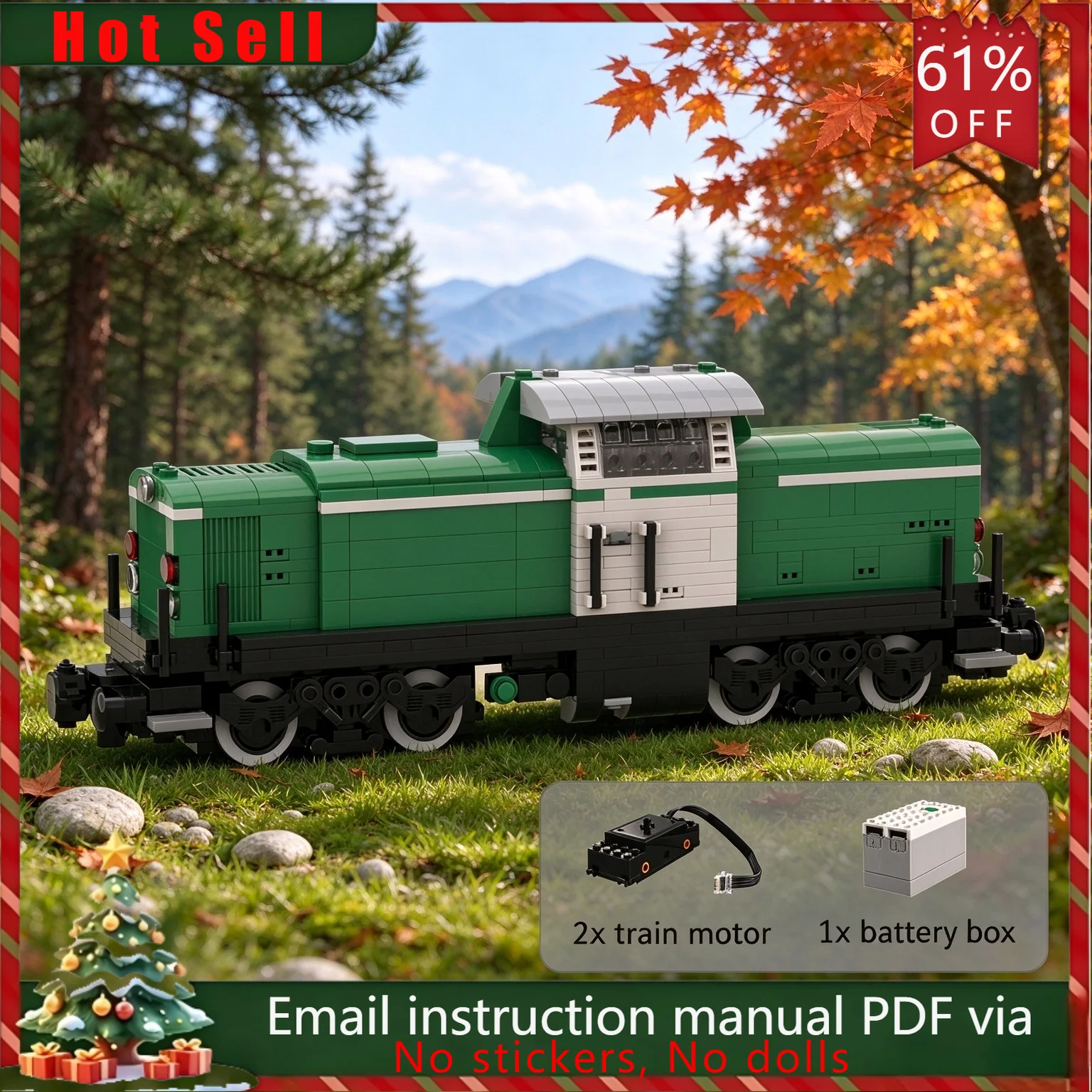 620PCS MOC European Vintage Diesel Shunting Locomotive Train Model Building Blocks DIY Assembly Gifts Adults Collection Desktop