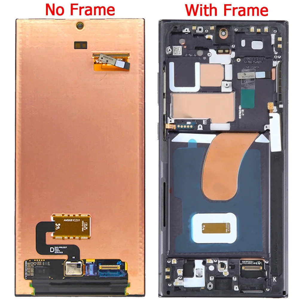 Pantalla LCD para Samsung S23 Ultra, repuesto de marco de 6,8 pulgadas, S918B, S918U