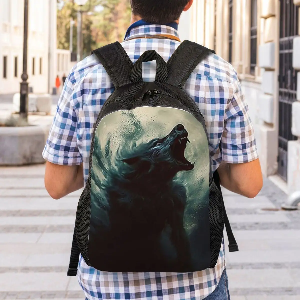 Wolfman Werewolf Curse Of The Night Moon 6 Backpack Student Boys Girls BookBag School Bag Laptop Shoulder Bags