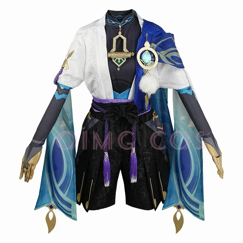 

Genshin Impact Wanderer Kunikuzushi Cosplay Costume Uniform Anime Halloween Costumes Women Game Fatui Wig Scaramouche Balladeer
