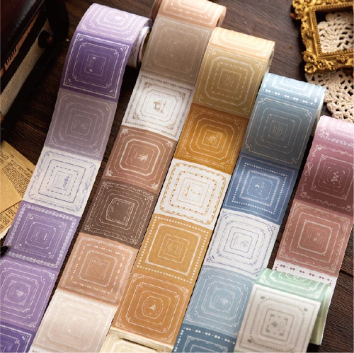 Yoofun 80 uds/rollo de cinta adhesiva de vencer de Venecia, etiquetas de marco creativo para Collage, diario basura, álbum de recortes, cinta DIY, Statioenry