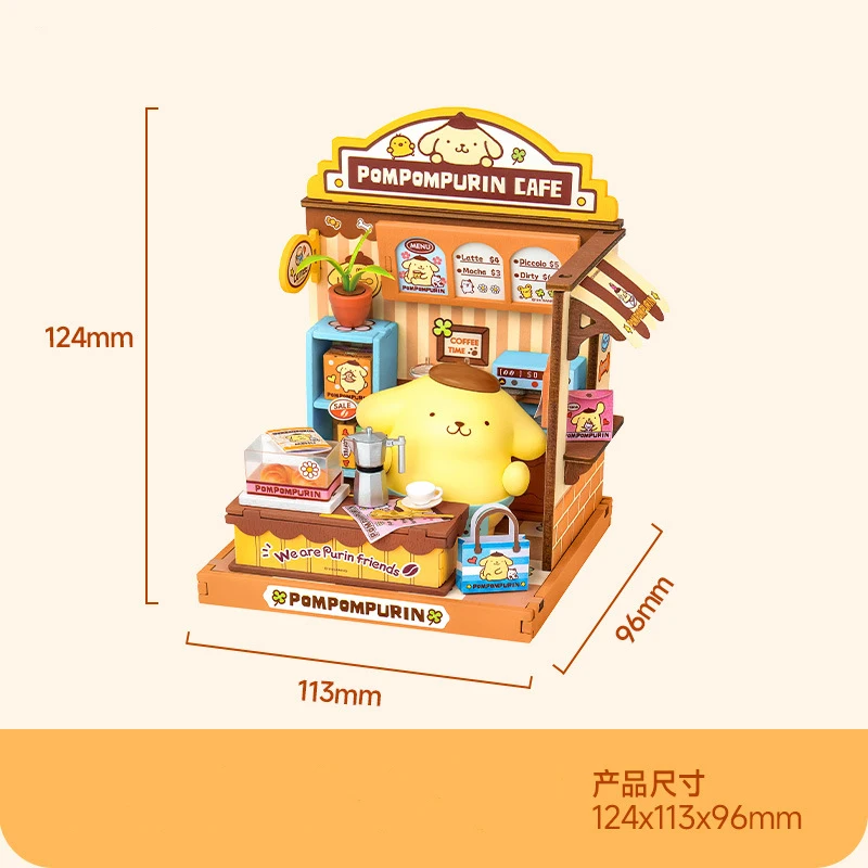 Bouwstenen Sanrio Family Cute Store Manager Series Cafe Cake Shop DIY Klein huis Puzzel Gemonteerd model Kindercadeau